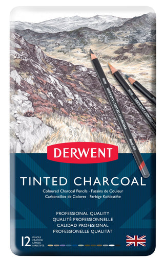 Derwent Tinted Charcoal Pencils 12 Tin