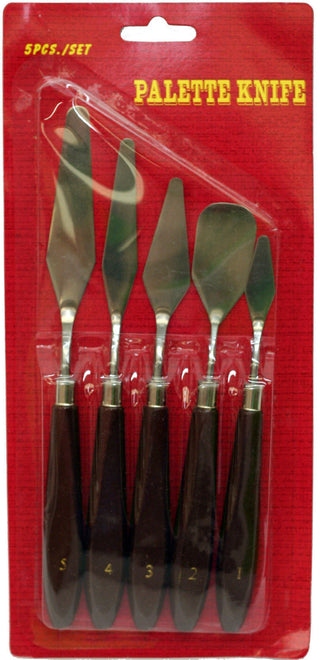 Wooden Handled Stainless Steel Palette Knife Set of 5