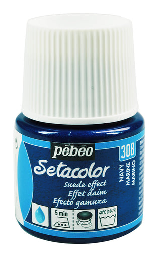 Pebeo Setacolor Suede Effect Fabric Paint 45ml - Navy