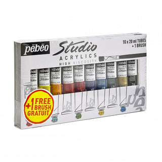 Pebeo Studio Acrylic Set 10 x 20ml