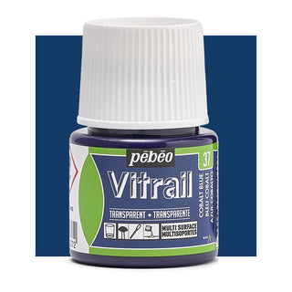 Pebeo Vitrail Transparent Glass Paint 45ml - 37 Cobalt Blue