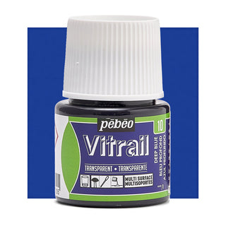 Pebeo Vitrail Transparent Glass Paint 45ml - 10 Deep Blue