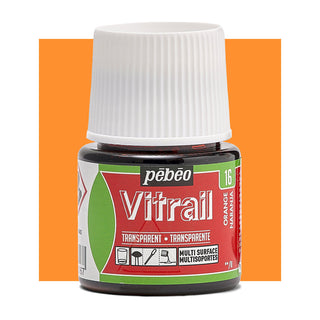 Pebeo Vitrail Transparent Glass Paint 45ml - 16 Orange