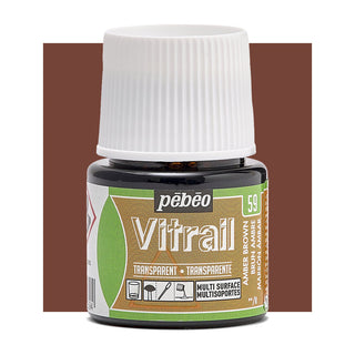 Pebeo Vitrail Transparent Glass Paint 45ml - 59 Amber Brown