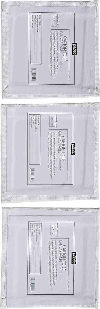 Pebeo Artists Cotton Canvas Board 10 x 10cm (Pack of 3)