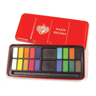 Major Brushes Watercolour Paint Tins - Set of 18 Colours