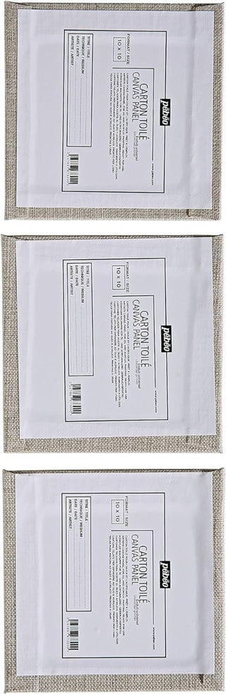 Pebeo Linen Canvas Board 10 x 10cm (Pack of 3)