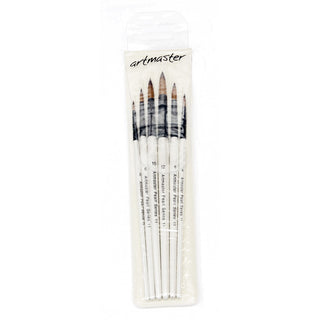 Artmaster Pearl Watercolour Paint Brush Wallet Set of 6