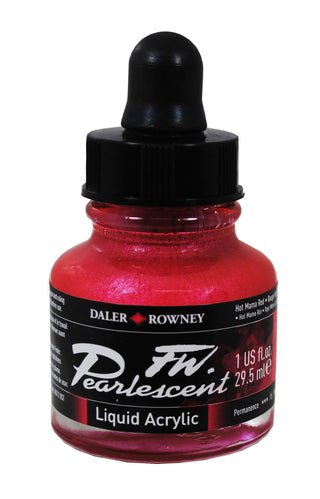 Daler Rowney FW Pearlescent Acrylic Inks 29.5ml - Hot Mama Red