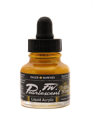 Daler Rowney FW Pearlescent Acrylic Inks 29.5ml - Mazuma Gold