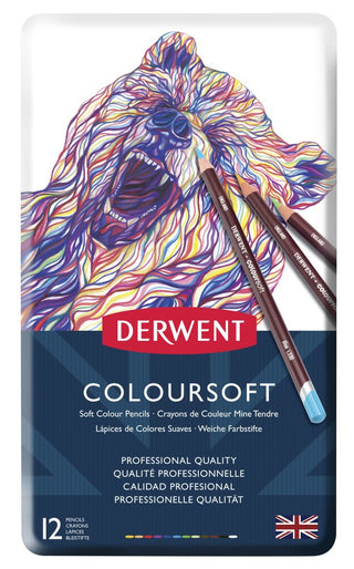 Derwent Coloursoft Pencils 12 Tin