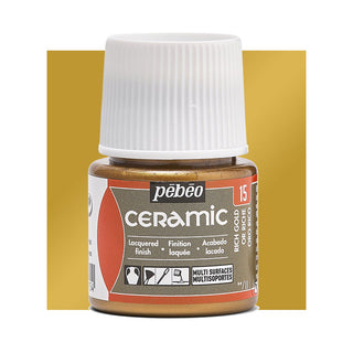 Pebeo Ceramic Paint 45ml - Rich Gold