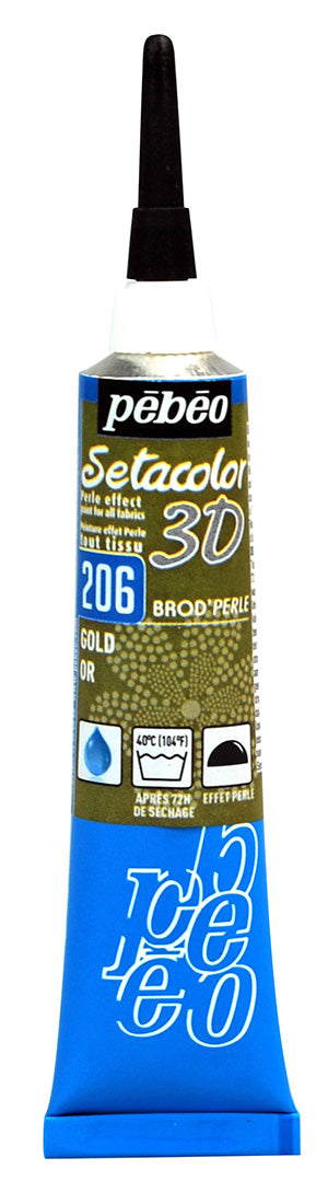 Pebeo Setacolor Brod'Pearl Effect Fabric Paint 20ml - Gold