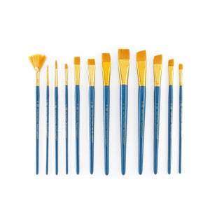 Royal & Langnickel Value Variety Pack Medium Gold Taklon Brush Set of 12