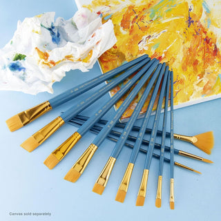 Royal & Langnickel Value Variety Pack Medium Gold Taklon Brush Set of 12
