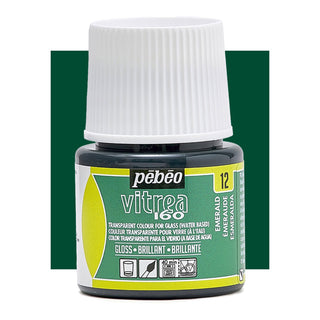 Pebeo Vitrea 160 Glass Paint 45ml - Emerald (Glossy)