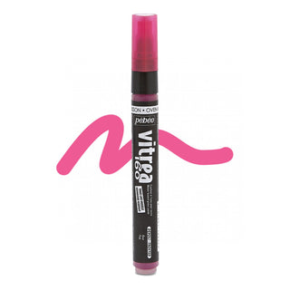 Pebeo Vitrea 160 Glass Painting Marker Pen - Pink (Frosted)