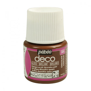 Pebeo Deco Gloss Acrylic Decorative Paint 45ml - 144 Chocolate