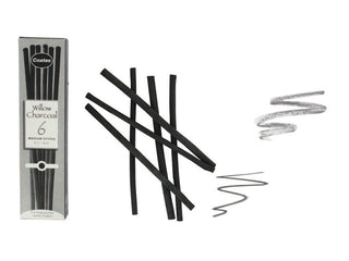 Coates Willow Charcoal 6 Medium Sticks (5 - 6 mm)