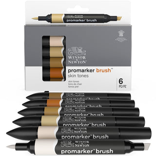 Winsor & Newton Promarker Brush 6 Skin Tones Set