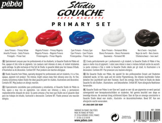 Pebeo Studio Gouache Paint Primary Set 5 x 100ml