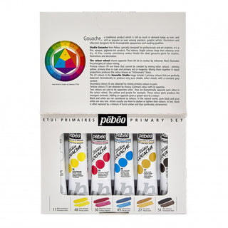 Pebeo Studio Gouache Paint Primary Set 6 x 20ml
