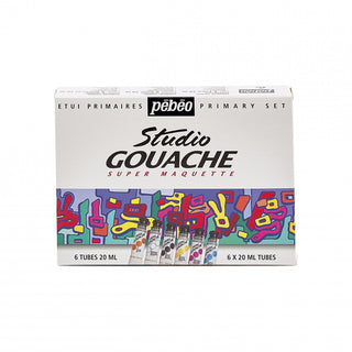 Pebeo Studio Gouache Paint Primary Set 6 x 20ml