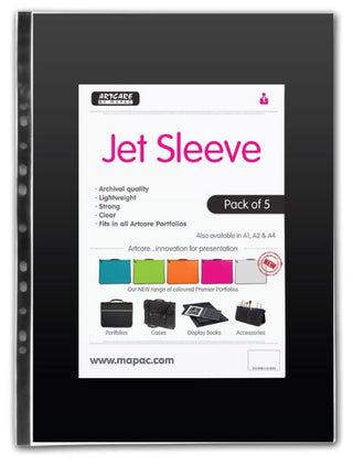 Mapac Jet Clear Portfolio Sleeves (Packs of 5)