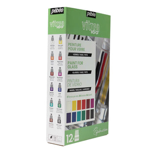 Pebeo Vitrea 160 Glass Paint Exploration Set 12 x 20ml
