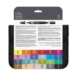 Winsor & Newton Promarker Arts & Illustration Wallet 24 Pen Set