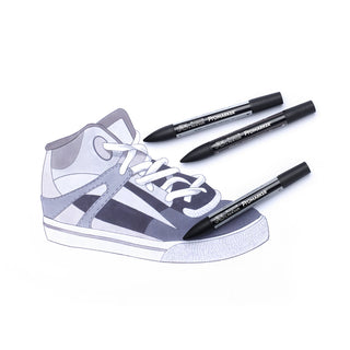Winsor & Newton Promarker Grey and Black Tones Wallet 24 Set