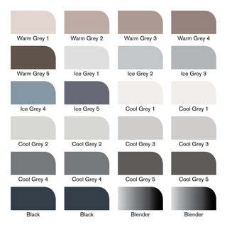 Winsor & Newton Promarker Grey and Black Tones Wallet 24 Set