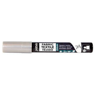 Pebeo 7A Opaque 4mm Fabric Marker - Silver