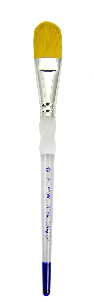Royal & Langnickel Soft Grip Gold Taklon Paint Brushes - Oval Wash