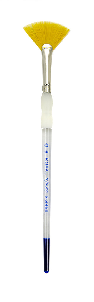 Royal & Langnickel Soft Grip Gold Taklon Paint Brushes - Fan