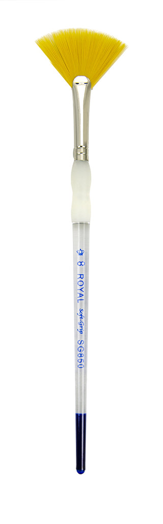 Royal & Langnickel Soft Grip Gold Taklon Paint Brushes - Fan