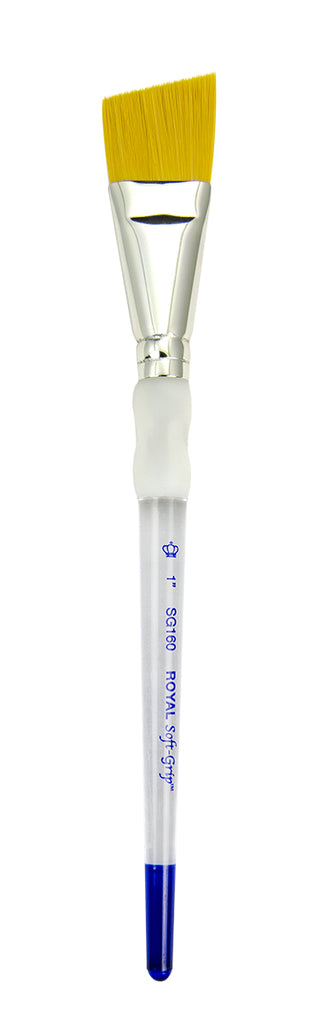 Royal & Langnickel Soft Grip Gold Taklon Paint Brushes - Angular