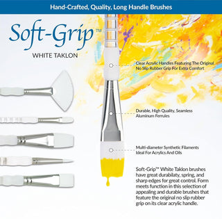 Royal & Langnickel Soft Grip White Nylon Brushes