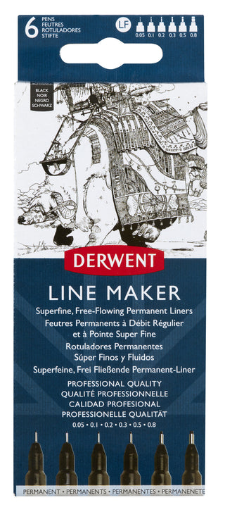 Derwent Line Maker Black Set of 6