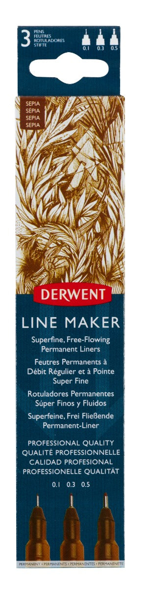 Derwent Line Maker Sepia Set of 3