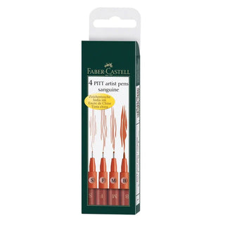 Faber-Castell Pitt Artist Pens Set of 4 (Sanguine - S  F  M  B)