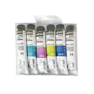 Pebeo Studio Acrylics Paint Dyna Iridescent Set 6 x 20ml