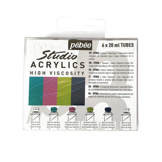 Pebeo Studio Acrylics Paint Dyna Iridescent Set 6 x 20ml