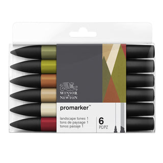 Winsor & Newton Promarker 6pc Landscape Tones #1 Set