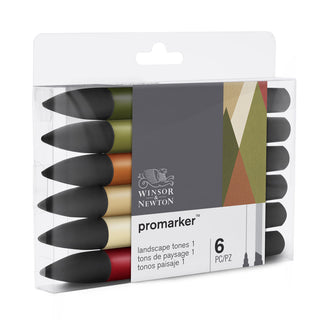Winsor & Newton Promarker 6pc Landscape Tones #1 Set