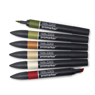 Winsor & Newton Promarker 6pc Landscape Tones #1 Set