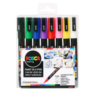 Uni POSCA Markers PC-3M Set of 8 Standard Colours