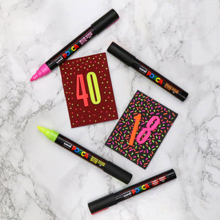 Uni POSCA Markers PC-5M Set of 4 Fluorescent Colours