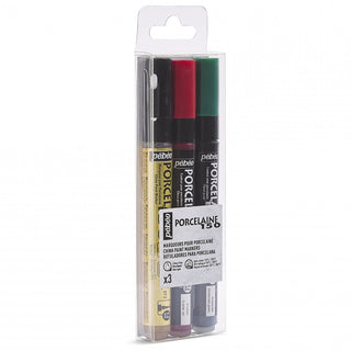 Pebeo Porcelaine 150 Marker Christmas Colours Set of 3
