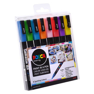Uni POSCA Markers PC-3M Set of 8 Sparkling Colours